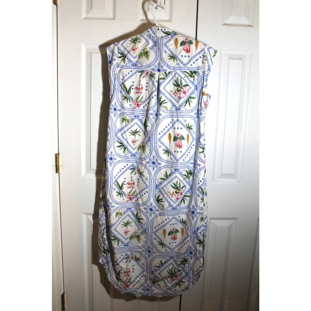 Maeve Cap Sleeve Button Front Floral Print Midi Shirt Dress sz S - Picture 3 of 4